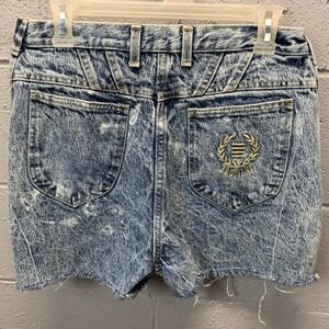 Vtg 80s P.S. Gitano Stonewashed Cut Off Jean Shorts High Waist 32 inch Waist